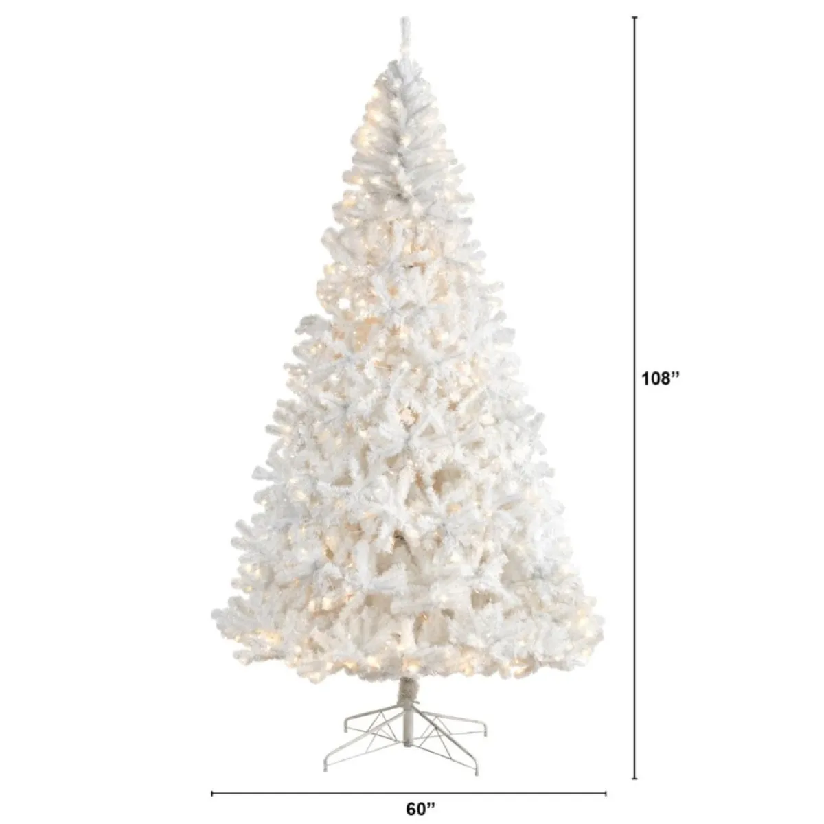 Nearly Natural 9 Ft. White Christmas Tree With 650 Led Lights Outlet