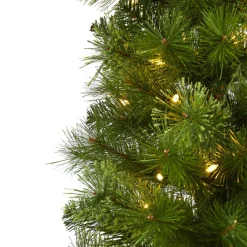 Nearly Natural 7' Green Pencil Christmas Tree With 150 Led Lights Best