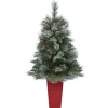 Nearly Natural 44 In. Snowed Mountain Pine Christmas Tree Clearance