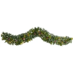 Nearly Natural 6' Snow Tipped Christmas Garland With 35 Lights Outlet