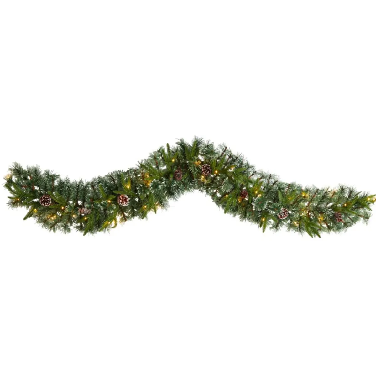 Nearly Natural 6' Snow Tipped Christmas Garland With 35 Lights Outlet