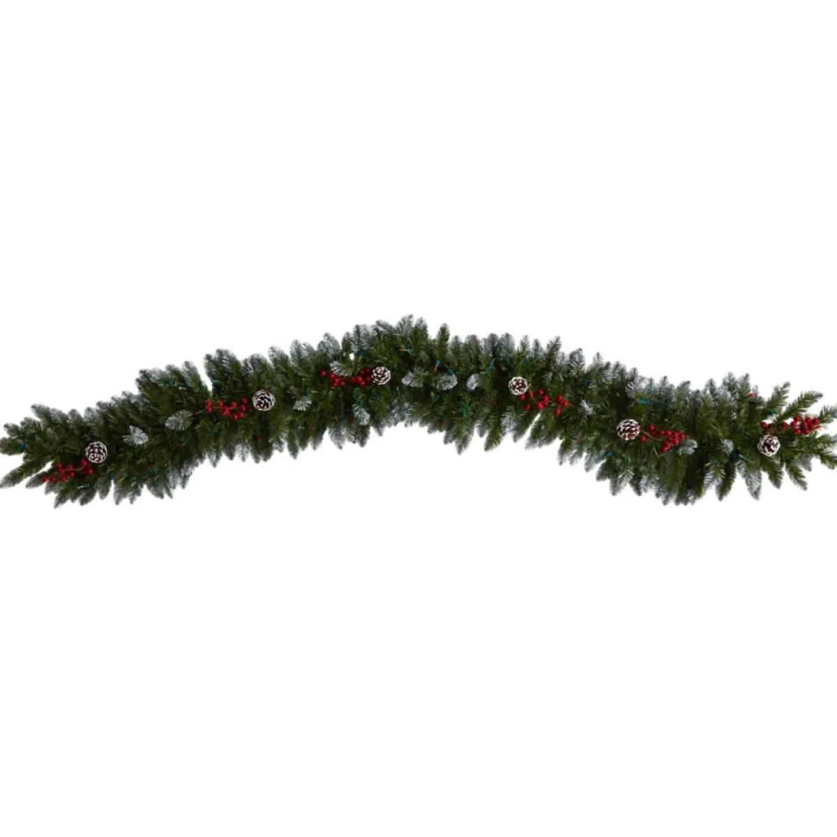 Nearly Natural 6' Snow Tipped Extra Wide Christmas Garland W/ 100 Lights Outlet