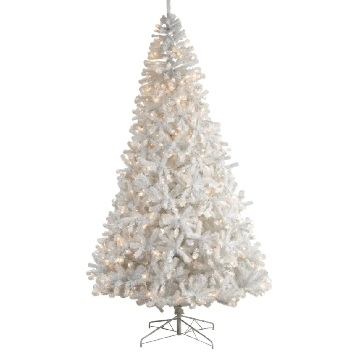 Nearly Natural 10' White Artificial Christmas Tree With 800 Led Lights