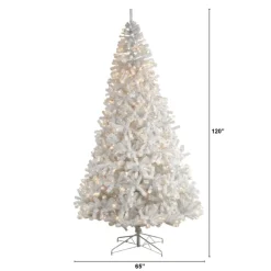 Nearly Natural 10' White Artificial Christmas Tree With 800 Led Lights
