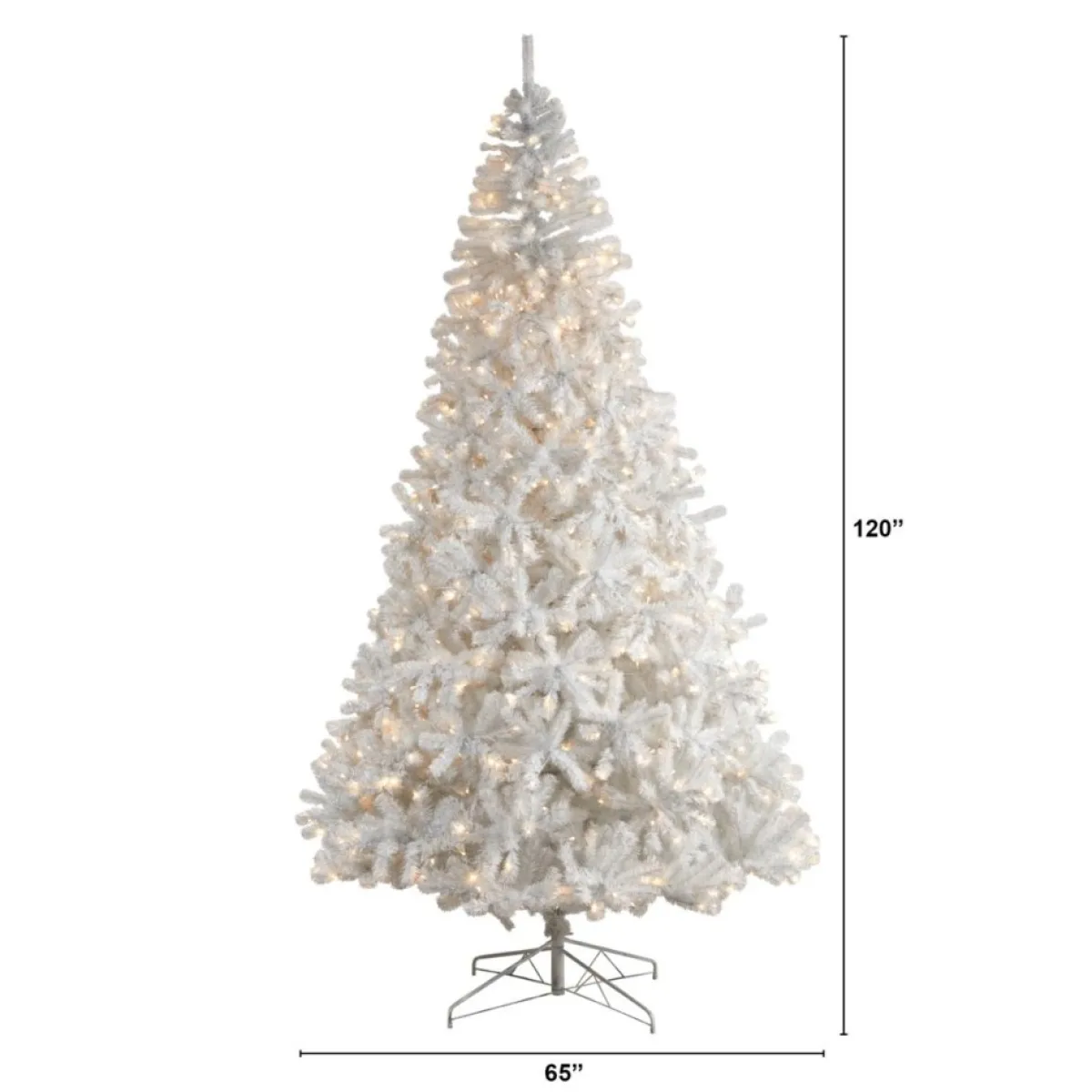 Nearly Natural 10' White Artificial Christmas Tree With 800 Led Lights