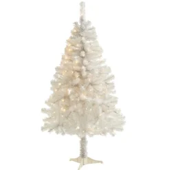 Nearly Natural 5' White Christmas Tree With 150 Clear Led Lights Sale