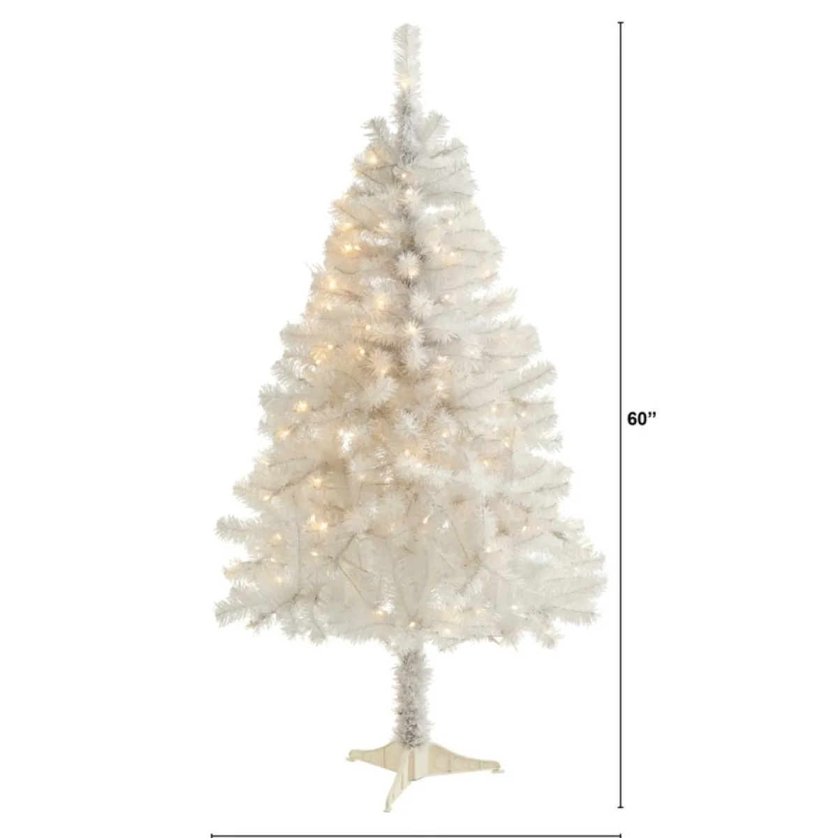 Nearly Natural 5' White Christmas Tree With 150 Clear Led Lights Sale