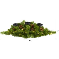 Nearly Natural 30-In. Christmas Pine Triple Candelabrum With Lights Outlet