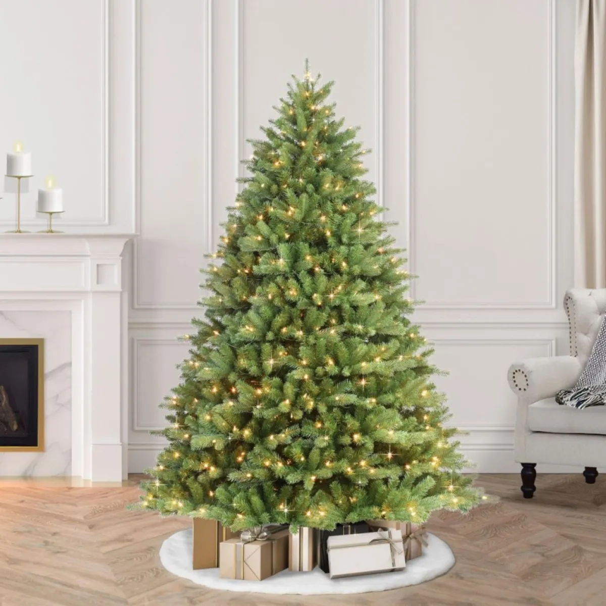 Puleo International Puleo 7-1/2 Ft. Pre-Lit Davidson Fir Premier Artificial Christmas Tree