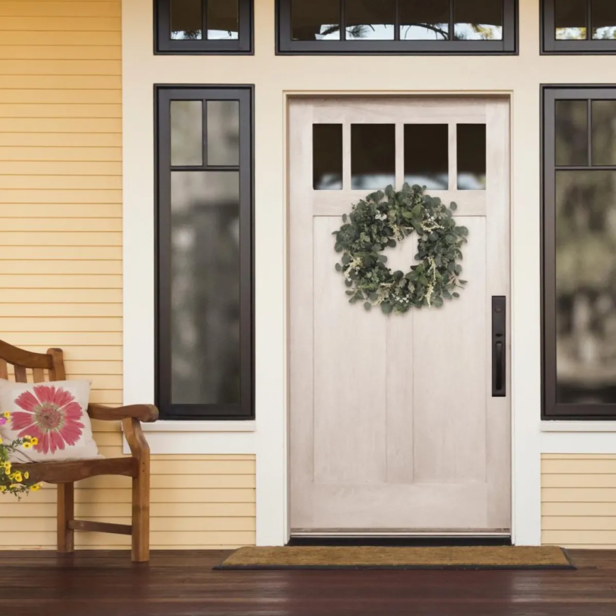 Puleo International 24" Artificial Eucalyptus Floral Spring Wreath Sale