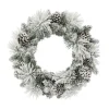 Puleo International 24" Flocked Berkshire Spruce Wreath With 56 Tips Sale