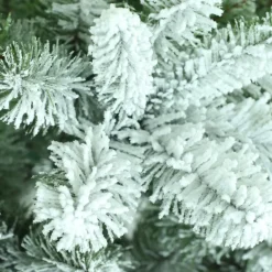 Puleo International 6.5 Ft. Flocked Virginia Pine Tree, 787 Tips Clearance