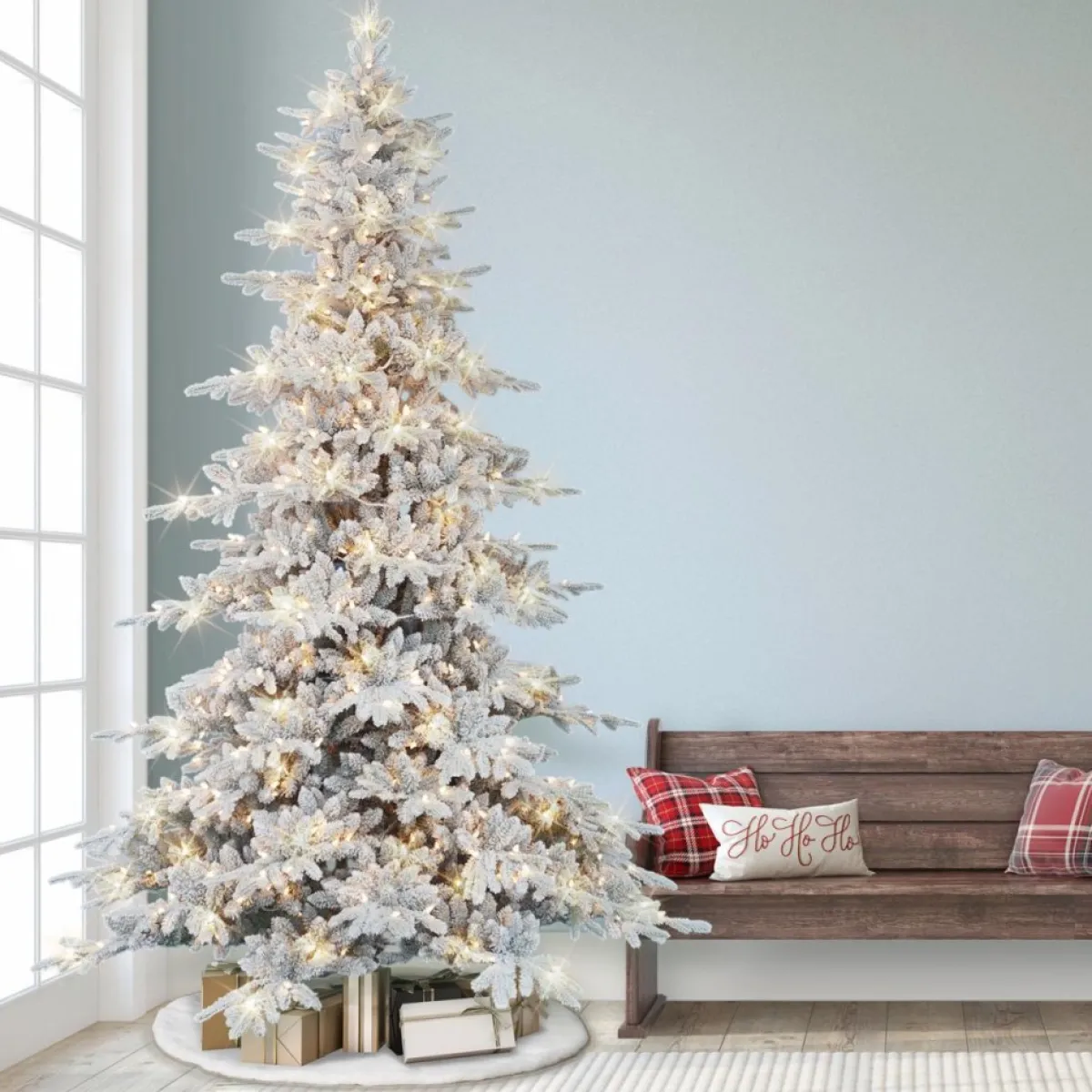 Puleo International 9 Ft Pre-Lit Utah Fir Tree, 800 Ul Clear Lights Outlet