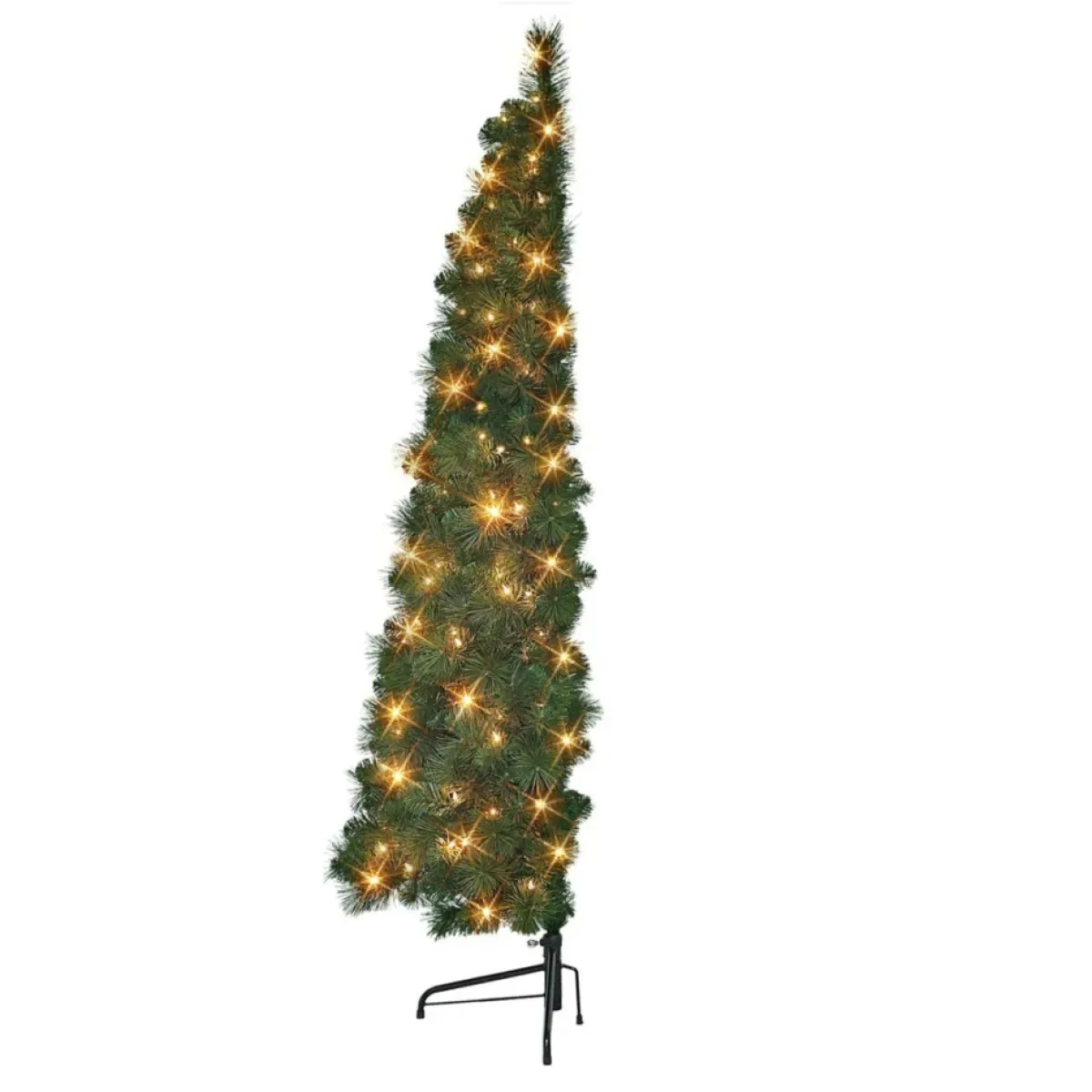 Puleo International 6.5 Ft. Pre-Lit Wall Half Tree, Clear Lights Discount