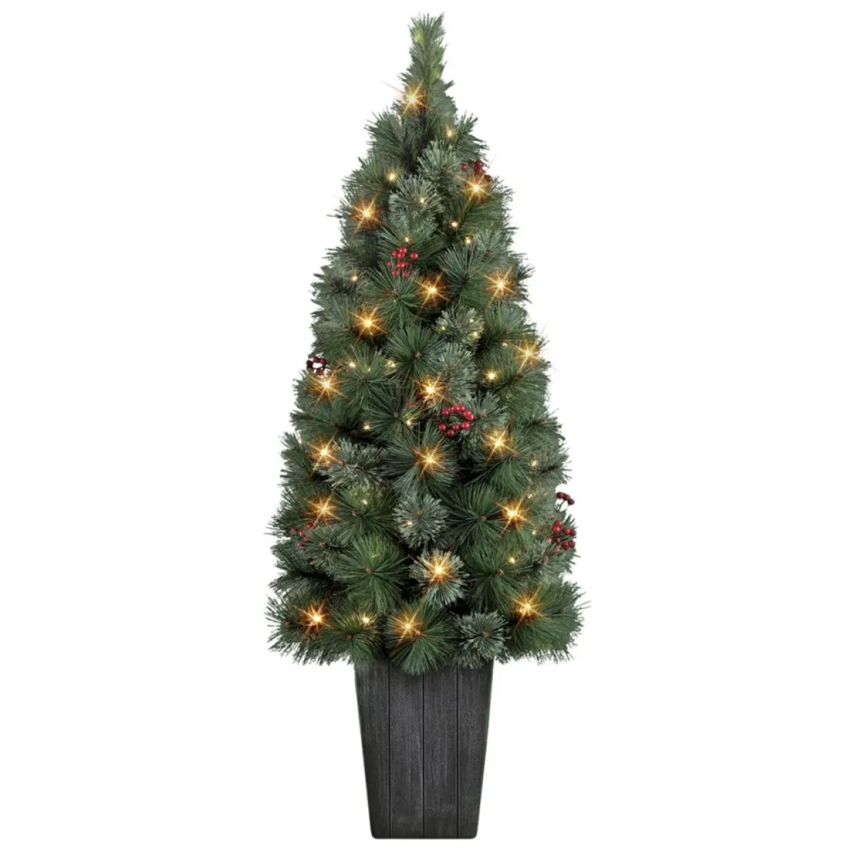 Puleo International 4' Potted Cascade Pine Tree With Plastic Pot Discount