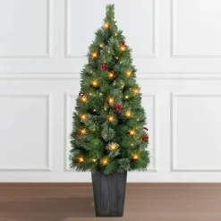 Puleo International 4' Potted Cascade Pine Tree With Plastic Pot Discount
