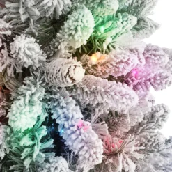 Puleo International 4.5' Pre-Lit Flocked Bennington Fir Tree Online