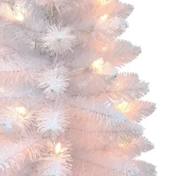 Puelo International Puleo International 3' Pre-Lit White Tree W/ 50 Lights & Burlap Base