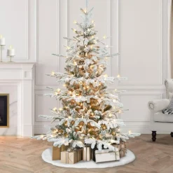 Puelo International Puleo International 4.5' Prelit Flocked Utah Fir Tree 250 Clear Lights Sale