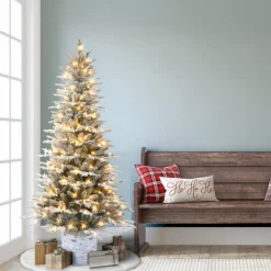 Puelo International Puleo International 6' Pre-Lit Potted Flocked Arctic Fir Tree Online
