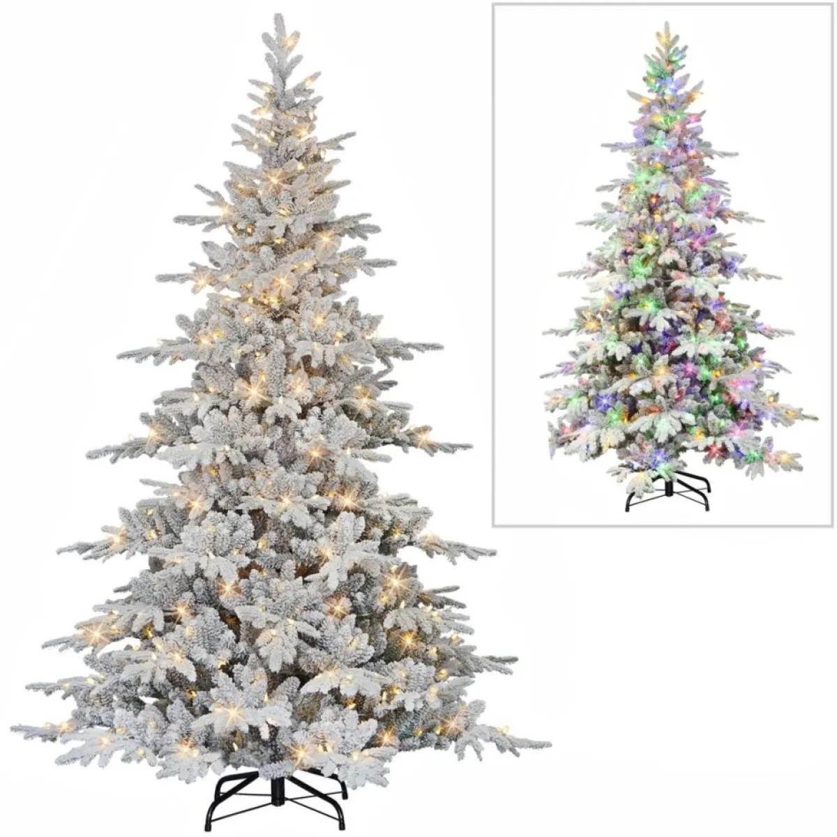 Puleo International 7' Pre-Lit Flocked Utah Fir Tree, 500 Led Lights Online