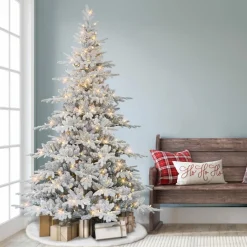 Puleo International 7' Pre-Lit Flocked Utah Fir Tree, 500 Led Lights Online