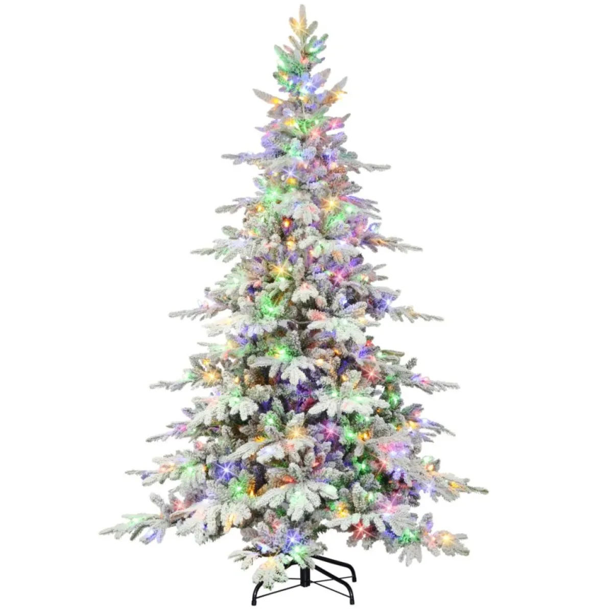 Puleo International 7' Pre-Lit Flocked Utah Fir Tree, 500 Led Lights Online