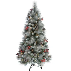 Puleo International 4.5' Pre-Lit Potted Sterling Pine Christmas Tree Online