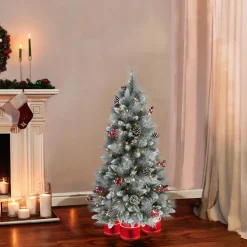 Puleo International 4.5' Pre-Lit Potted Sterling Pine Christmas Tree Online
