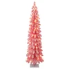 Puelo International Puleo International 4' Prelit Pink Flocked Pencil Tree 50 Clear Lights Best