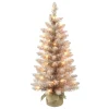 Puelo International Puleo International 3' Pre-Lit Rose Gold Tree 50 Lights Burlap Base Outlet
