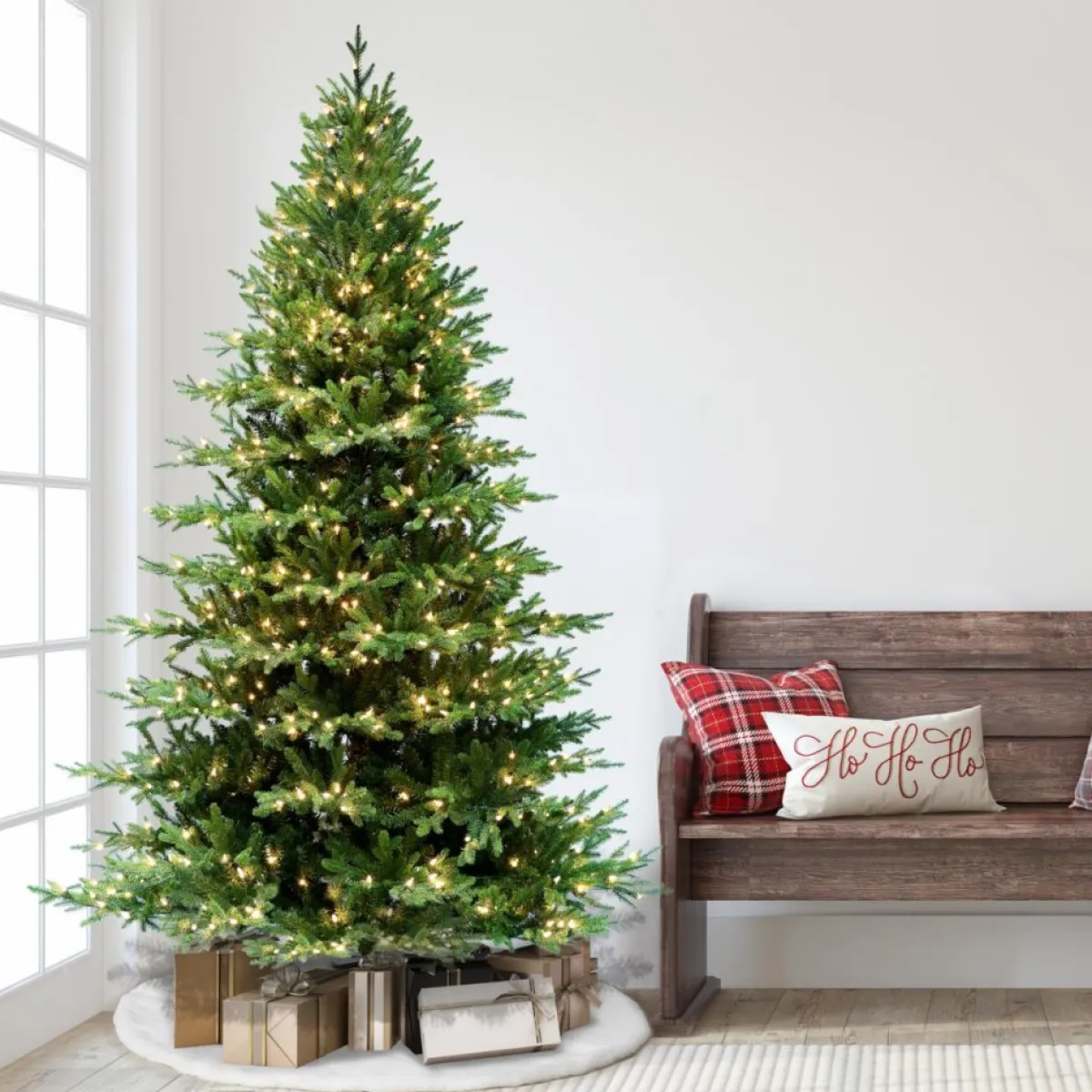 Puleo International 7.5' Pre-Lit Balsam Fir Christmas Tree Sale