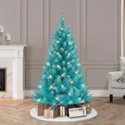 Puelo International Puleo International 4' Pre-Lit Fashion Teal Christmas Tree