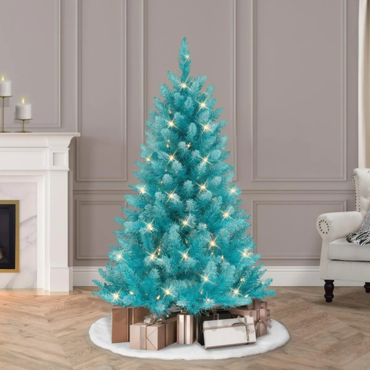 Puelo International Puleo International 4' Pre-Lit Fashion Teal Christmas Tree