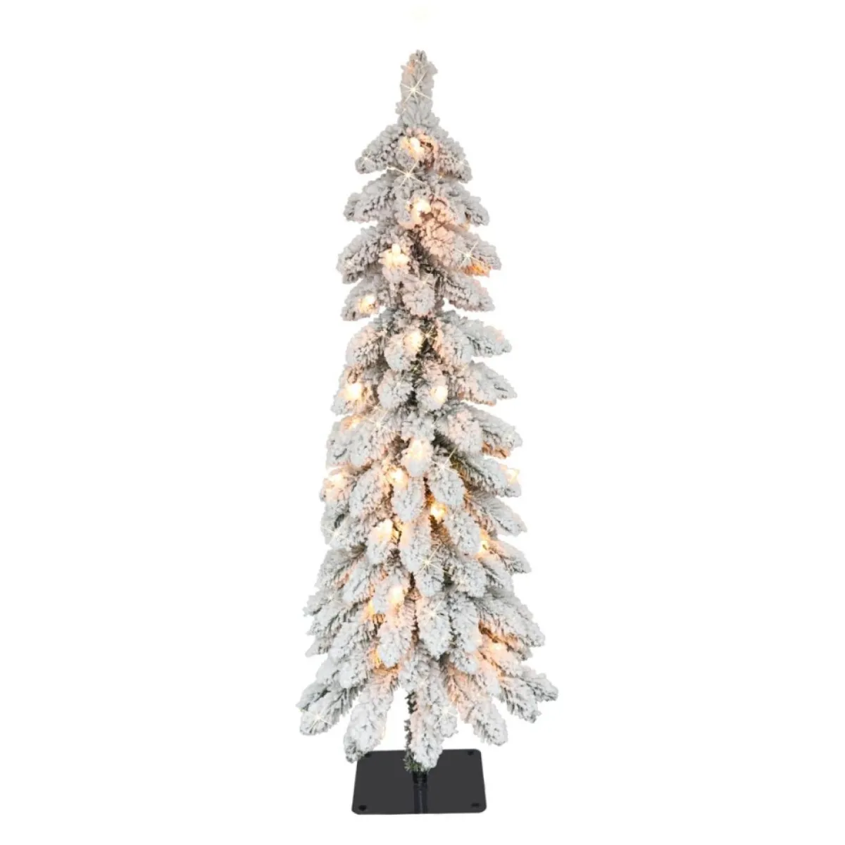 Puleo International Flocked Alpine Pencil Artificial Christmas Tree Best