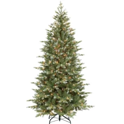Puleo International Pre-Lit 6.5' Artificial Spruce Tree, Blue/Green