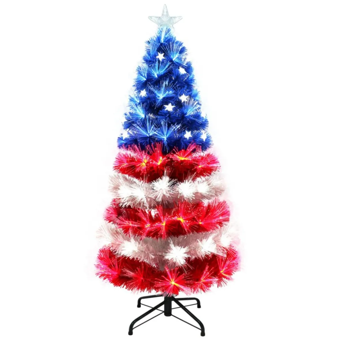 Puleo International Pre-Lit 4' Patriotic Artificial Christmas Tree Discount