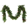 Puleo International Puleo Intl. 9' X 10" Decorated Christmas Garland With 180 Tips, Green Hot