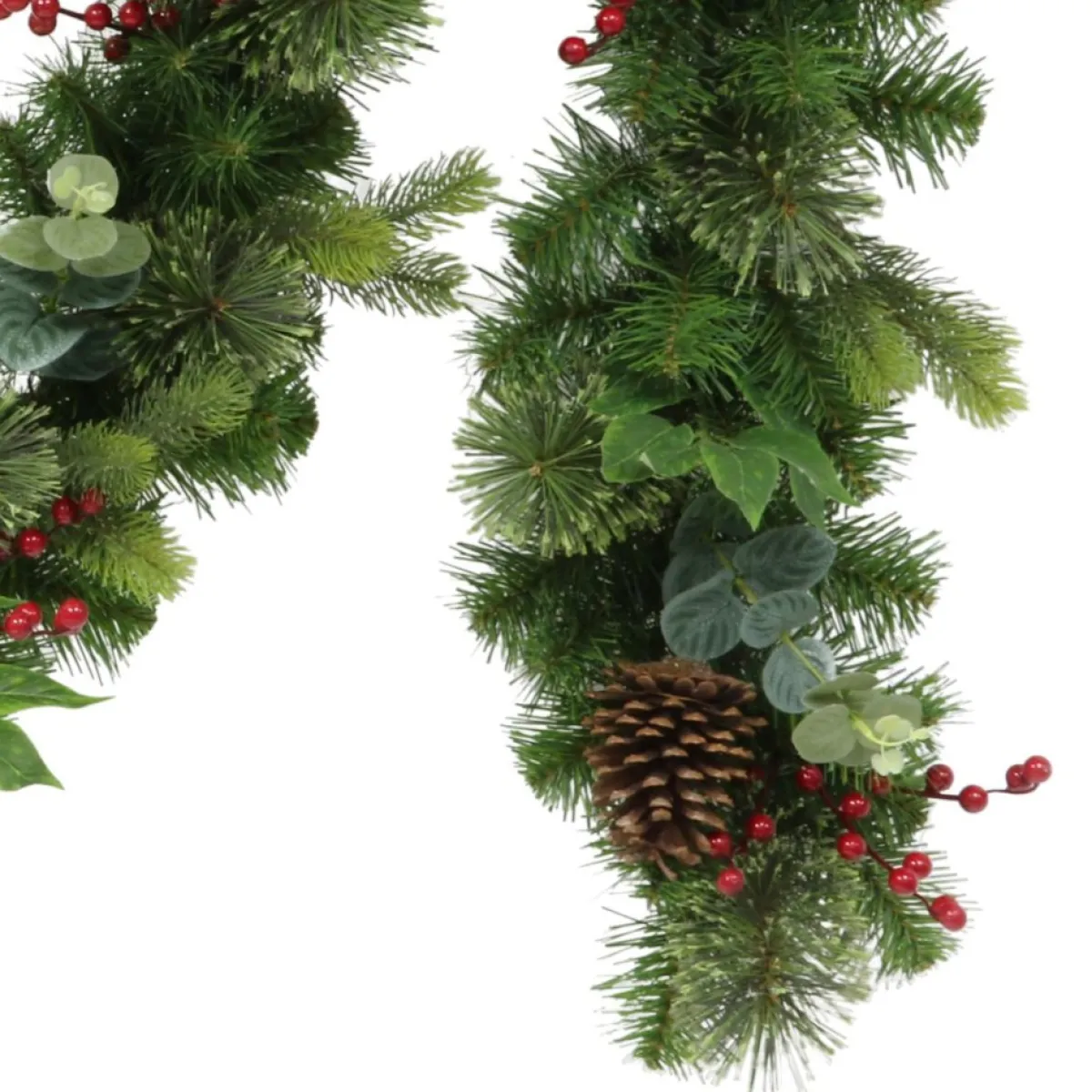 Puleo International Puleo Intl. 9' X 10" Decorated Christmas Garland With 180 Tips, Green Hot