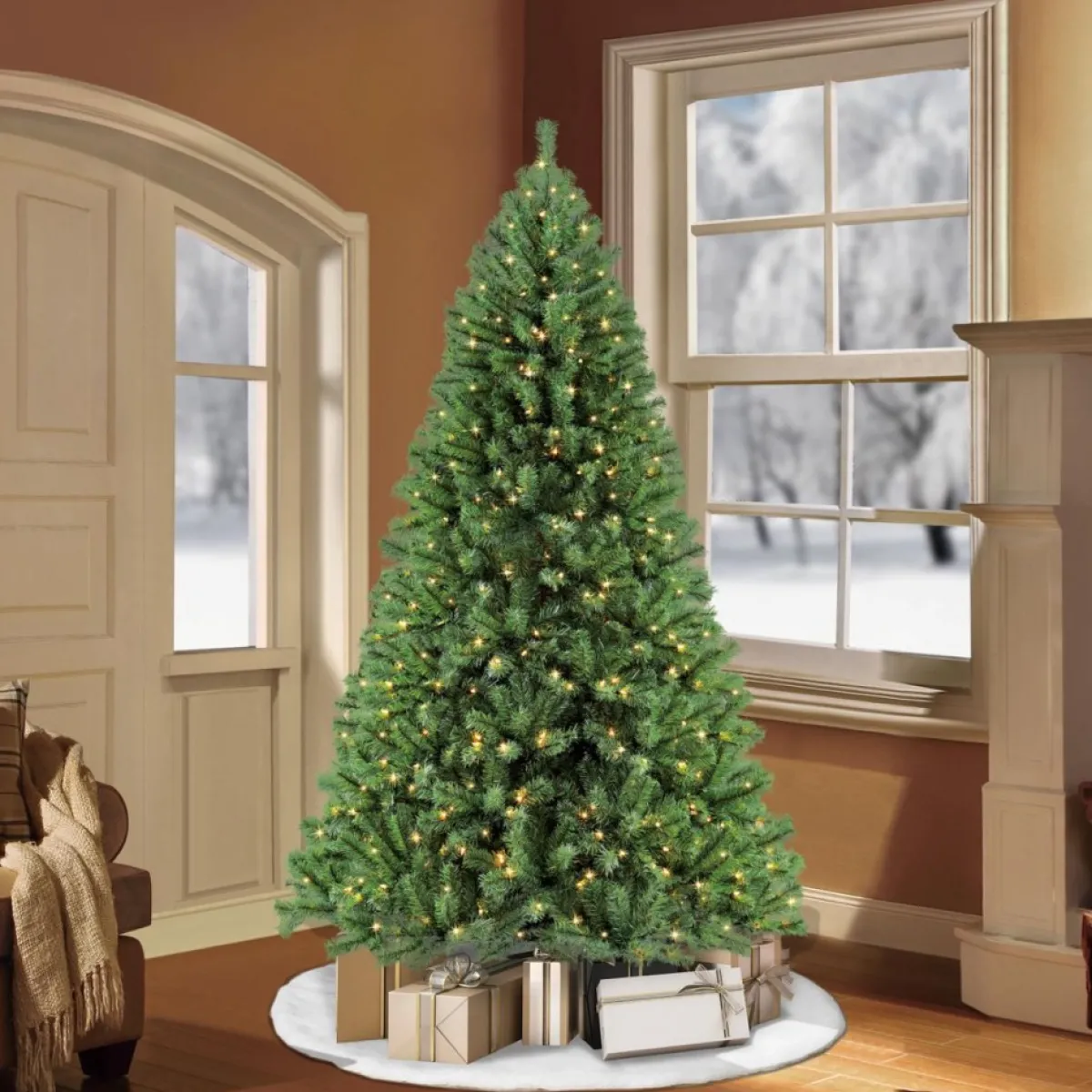 Puleo International Puleo Intl. Pre-Lit 6.5' Northern Fir Artificial Christmas Tree, Green Sale