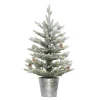 Puleo International Puleo Intl. Prelit 2' Table Top Artificial Christmas Tree In Metal Pot New