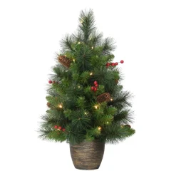 Puleo International Puleo Intl. Prelit 2' Table Top Artificial Christmas Tree In Gold Base Sale