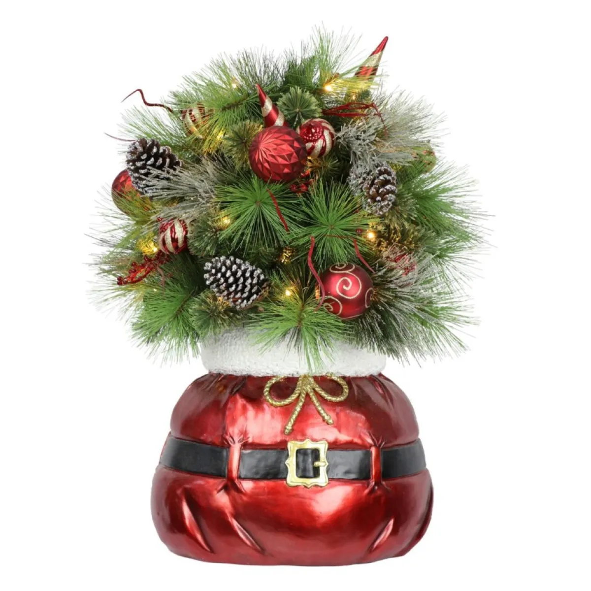 Puleo International Puleo Intl. Pre-Lit Decorated 3' Artificial Christmas Bush In Sac Base Outlet