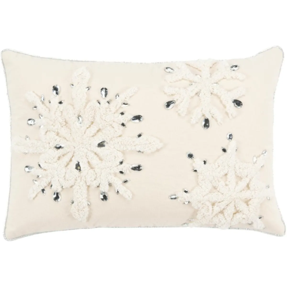 Rizzy Home Christmas Snowflakes With Mirrored Accents 14"X20" Pillow Best
