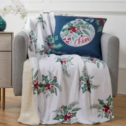 Sara B . Hung With Cheer Throw And Pillow Set Outlet