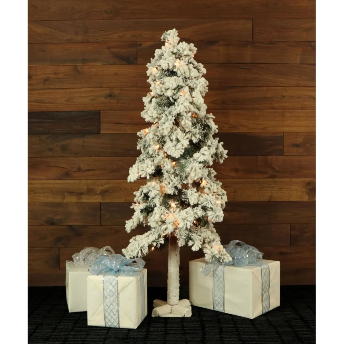 Almo Set Of 3 Snowy Alpine Trees With Clear Lights (2-Ft. 3-Ft. 4-Ft.) Discount