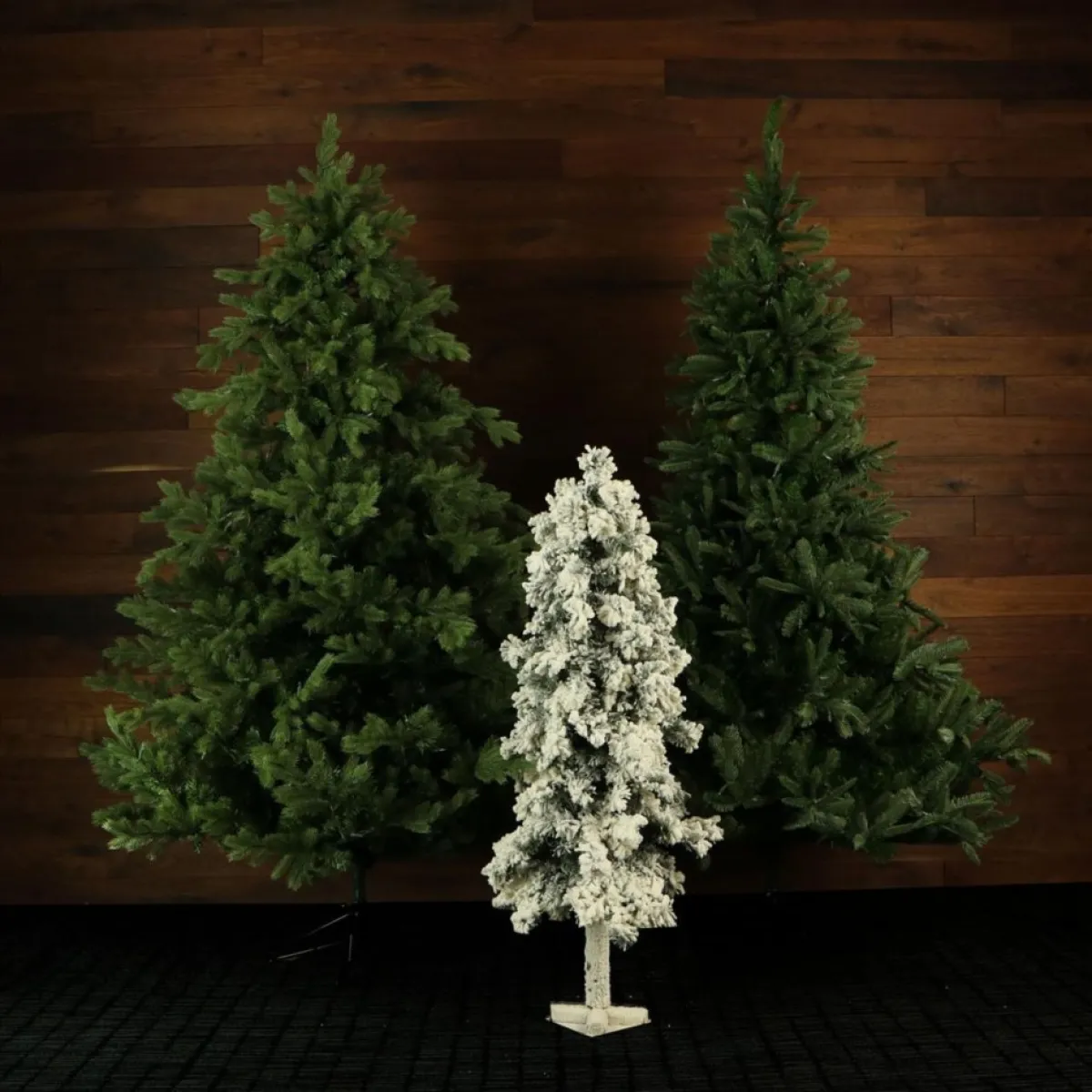Fraiser Hill Farms Set Of Snowy Alpine Trees With Clear Lights New