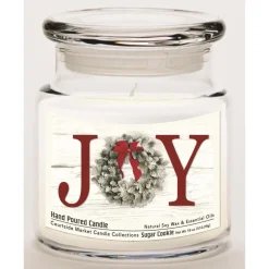 Courtside Market Soy Wax Candle With Essential Oils + Glass Lid - Christmas Joy Sale