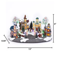 Gerson The Company 15.35" Electric Lighted Musical Holiday Village Online