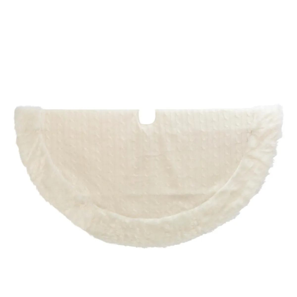 Gerson The Company 48"D White Cable Knit Fur Trim Tree Skirt Best